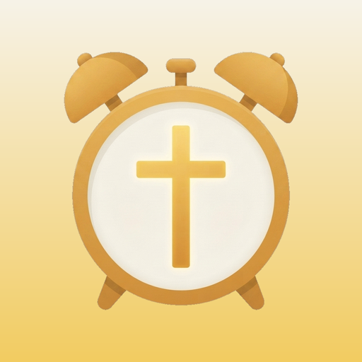 WakePray app icon: a cross inside an alarm clock